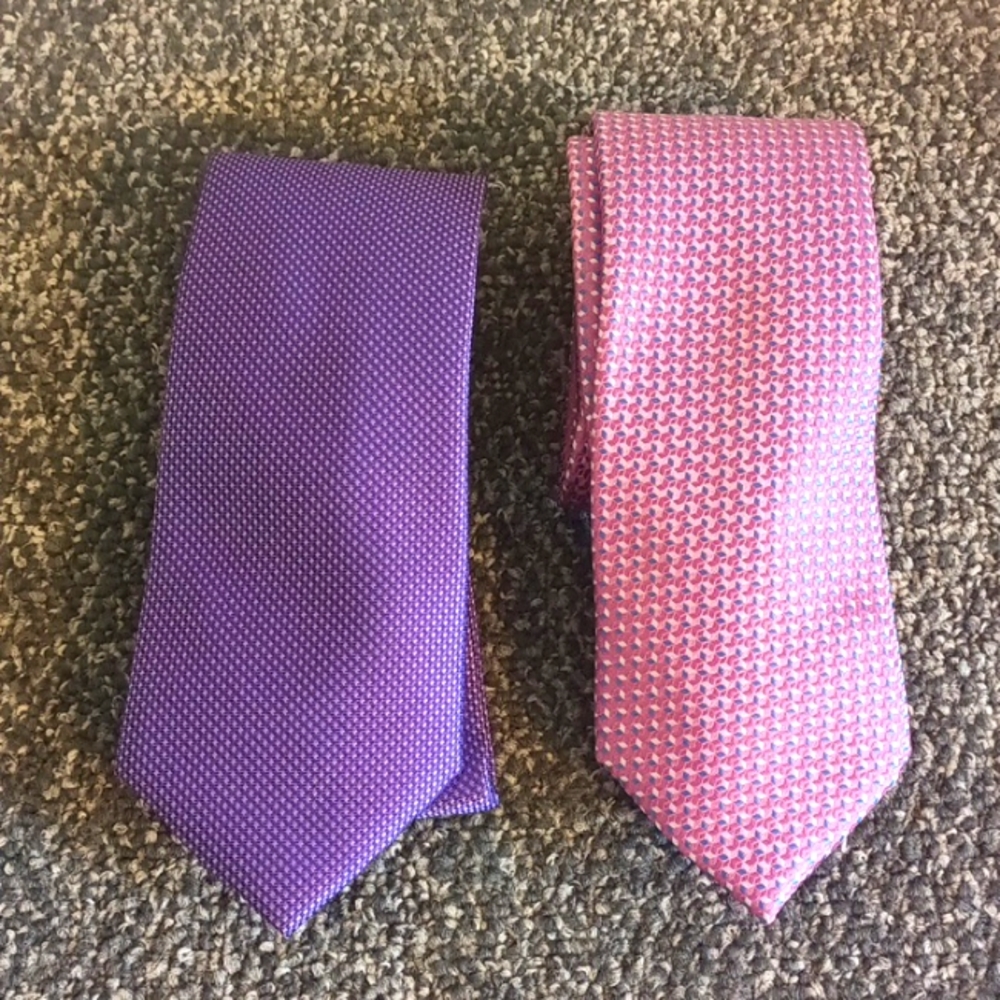 Michael Kors purple and pink mens tie lot set